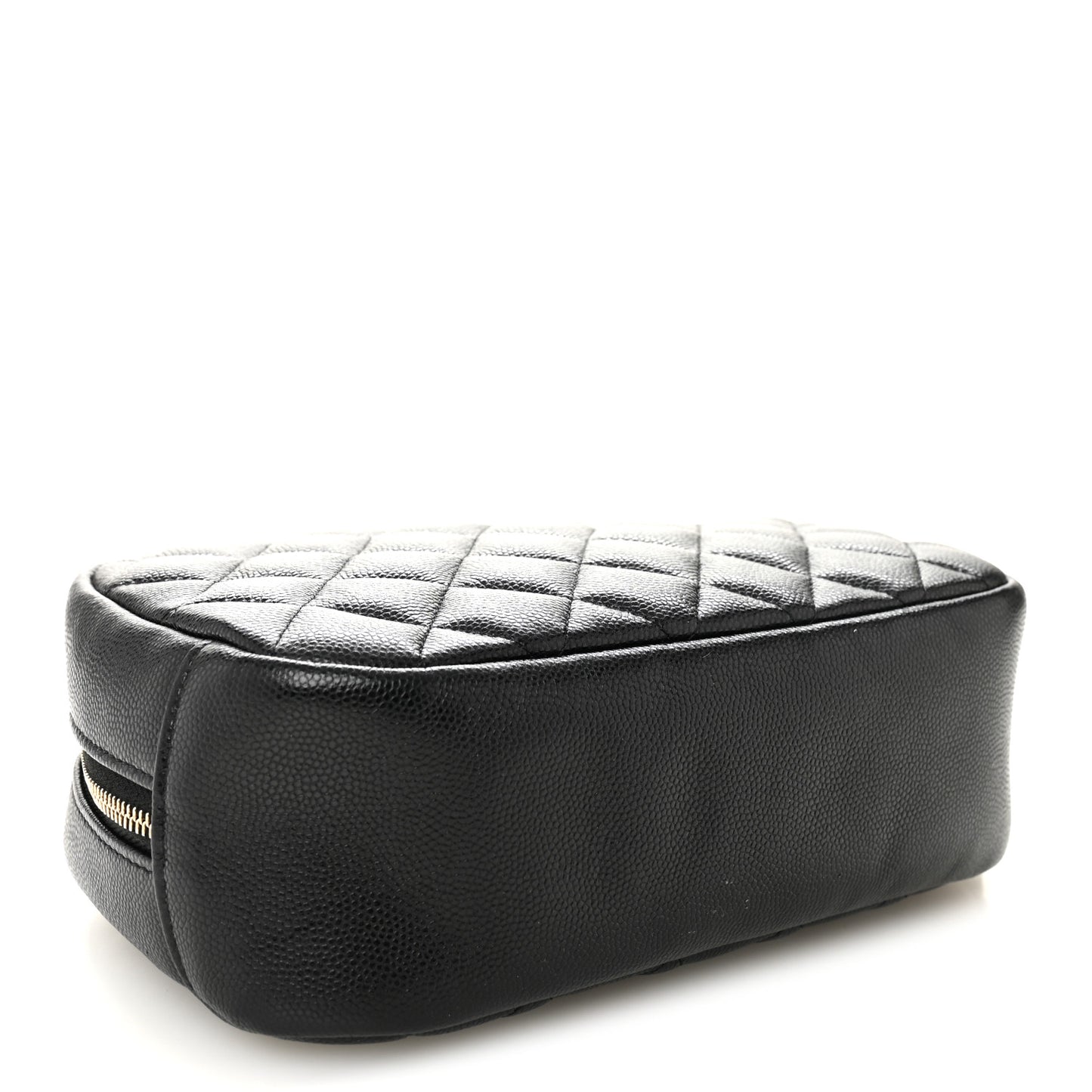 Caviar Quilted Medium Curvy Pouch Cosmetic Case Black