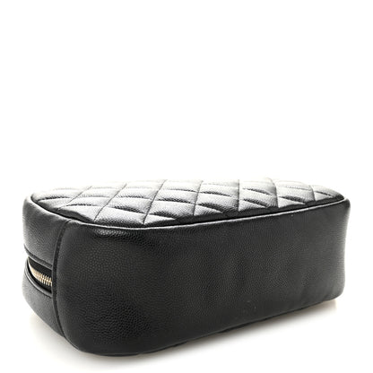 Chanel Caviar Quilted Medium Curvy Pouch Cosmetic Case Black 4 of 9