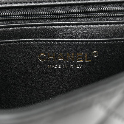 Chanel Lambskin Quilted Mini Top Handle Rectangular Flap Black 7 of 11