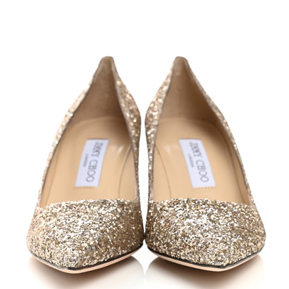 Jimmy Choo Glitter Degrade Pointy Toe Romy 60 Pumps 38.5 Antique Gold 2 of 9