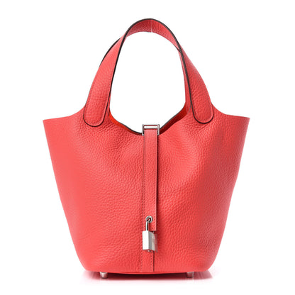 Hermes Taurillon Clemence Picotin Lock 18 PM Bougainvillea 1 of 11