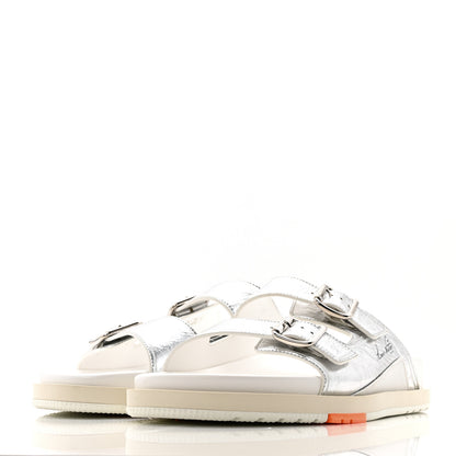 Louis Vuitton Metallic Mix Materials Mens LV Script Trainer Mules 12 Silver Multicolor 4 of 11