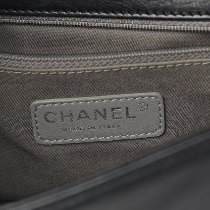 Chanel Calfskin Crystal Embossed Medium Boy Flap Black 6 of 11