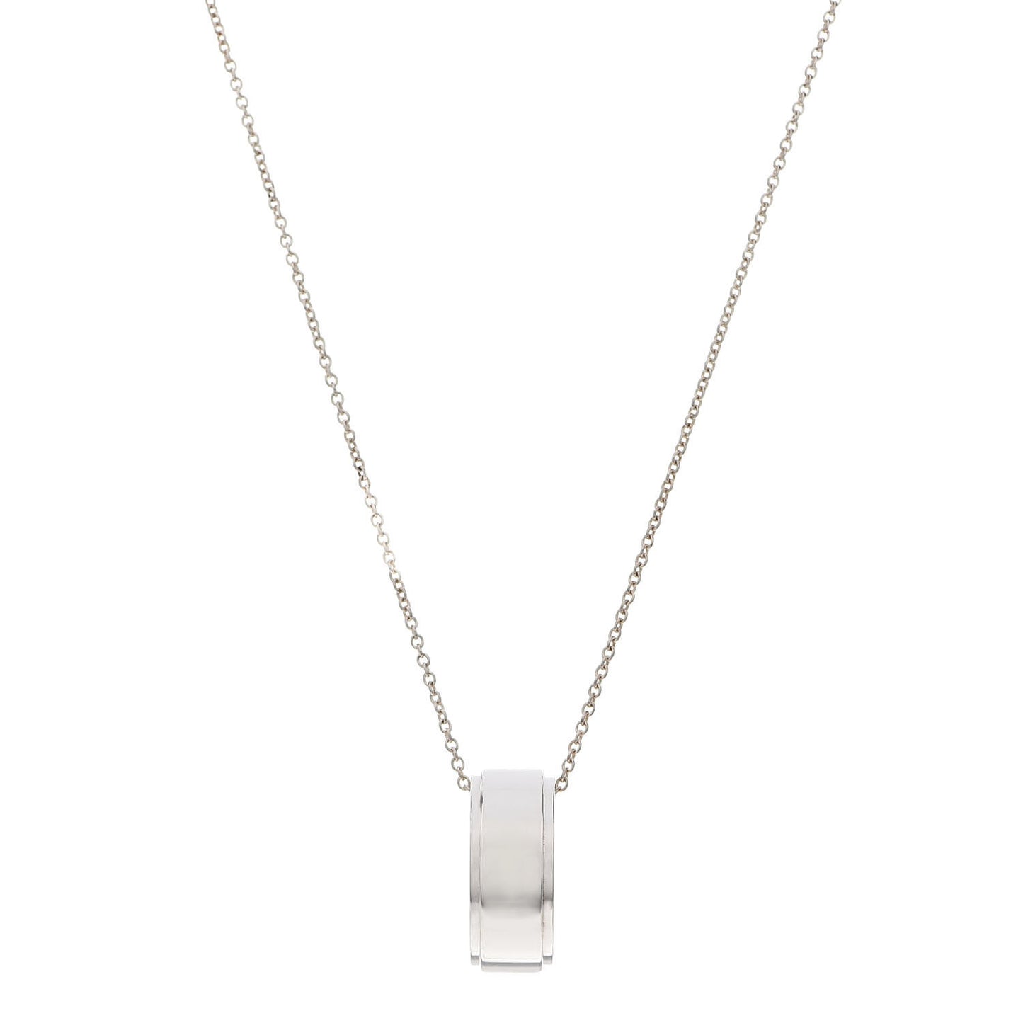 Sterling Silver Open Ring Pendant Necklace
