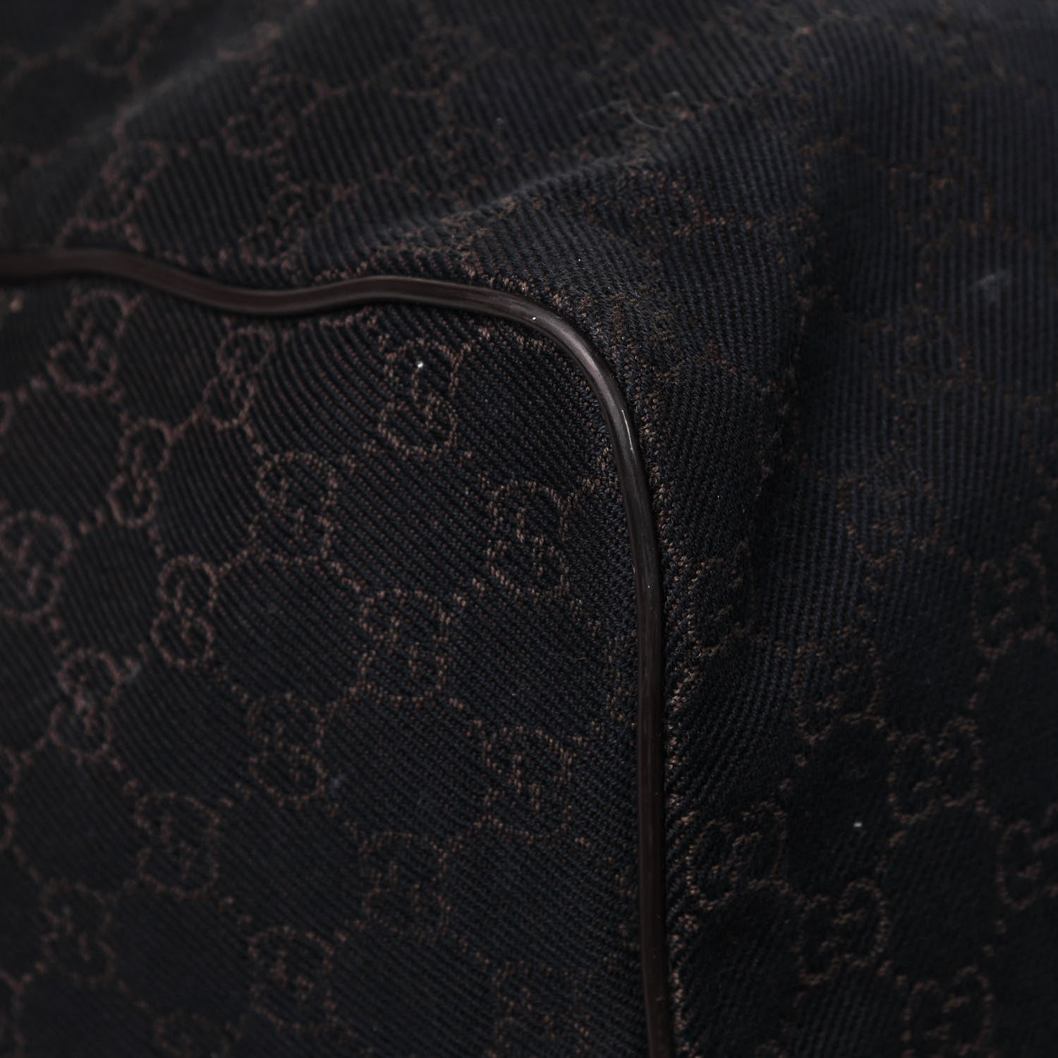 Gucci Denim Monogram Large Collapsible Carry On Duffle Bag Brown 9 of 14