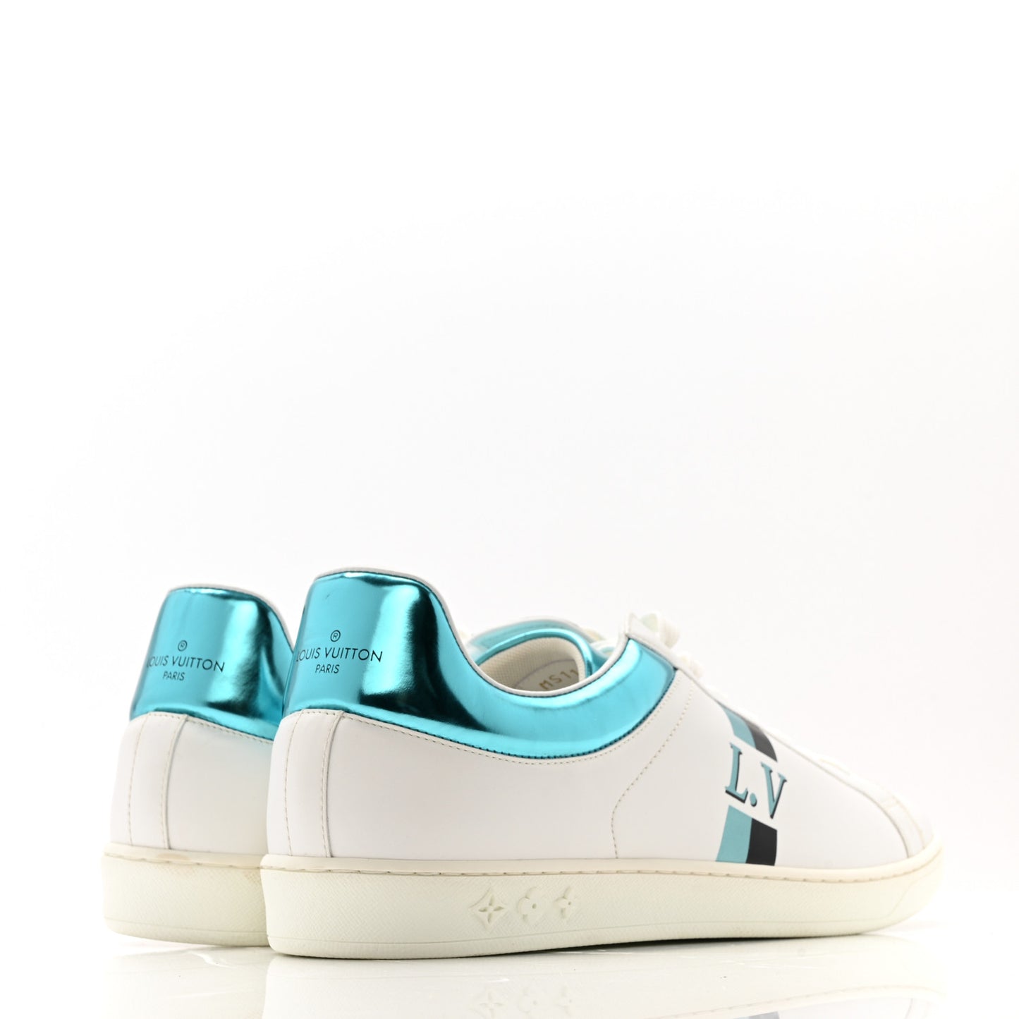 Calfskin Mens Luxembourg Sneakers 9.5 White Bleu