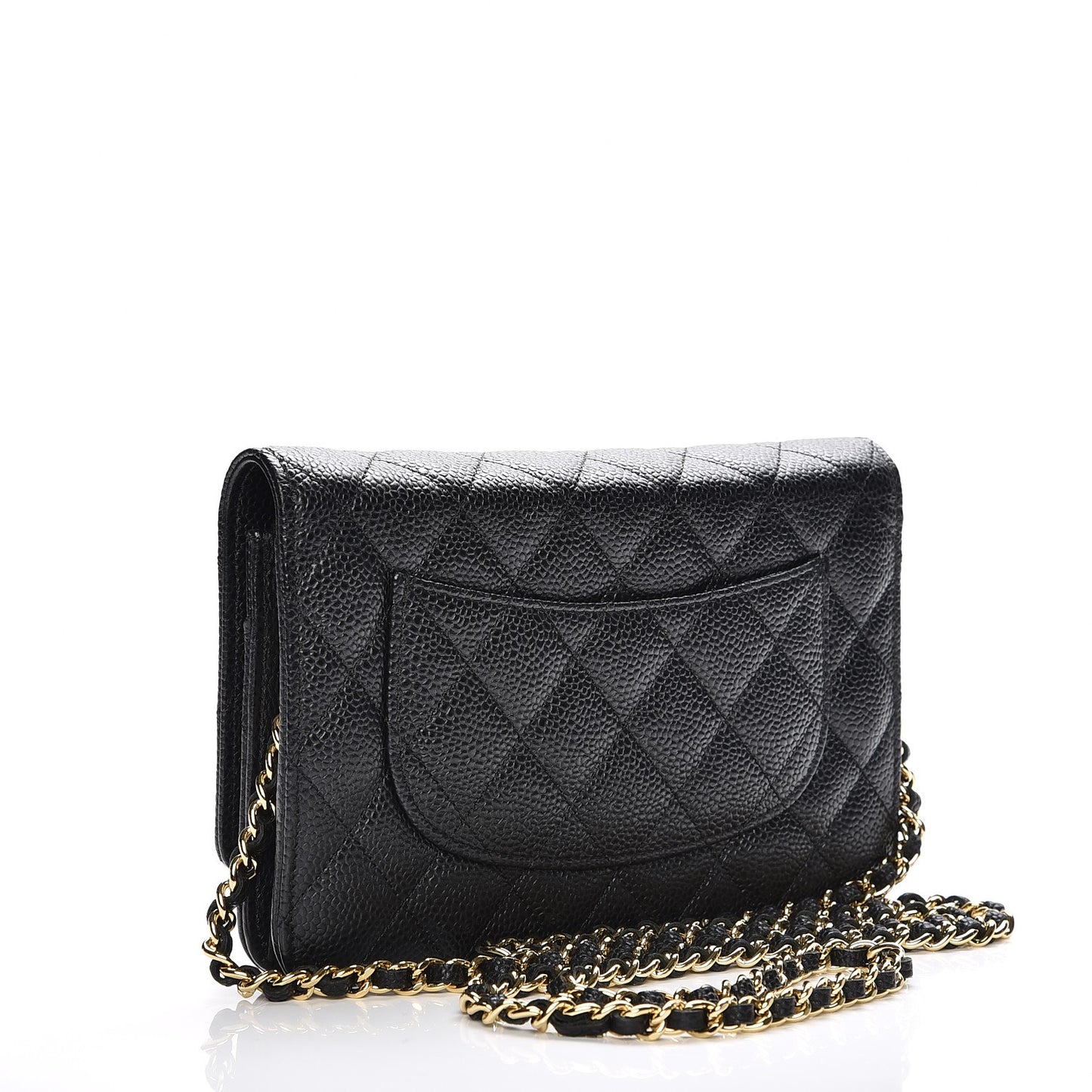 Caviar Quilted Wallet On Chain WOC Black