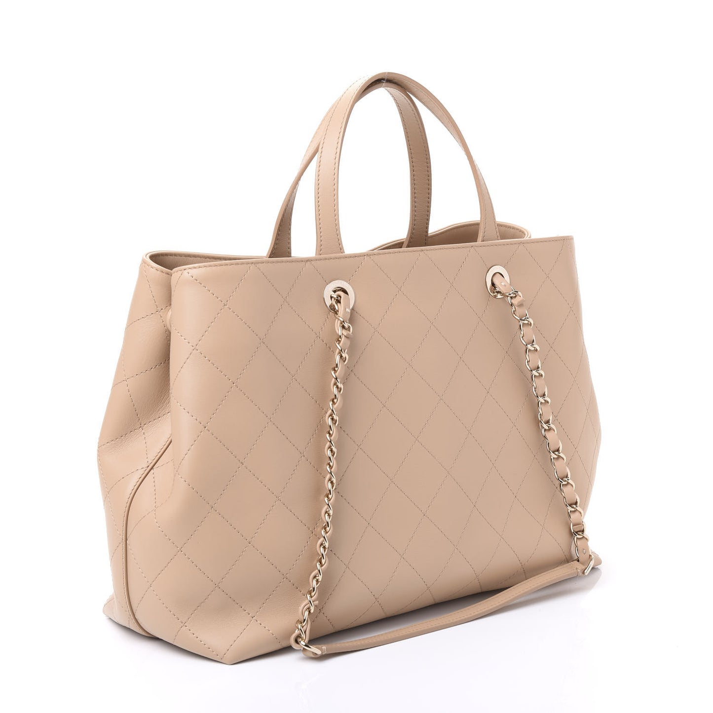 Calfskin Large Serial Shopper Tote Beige