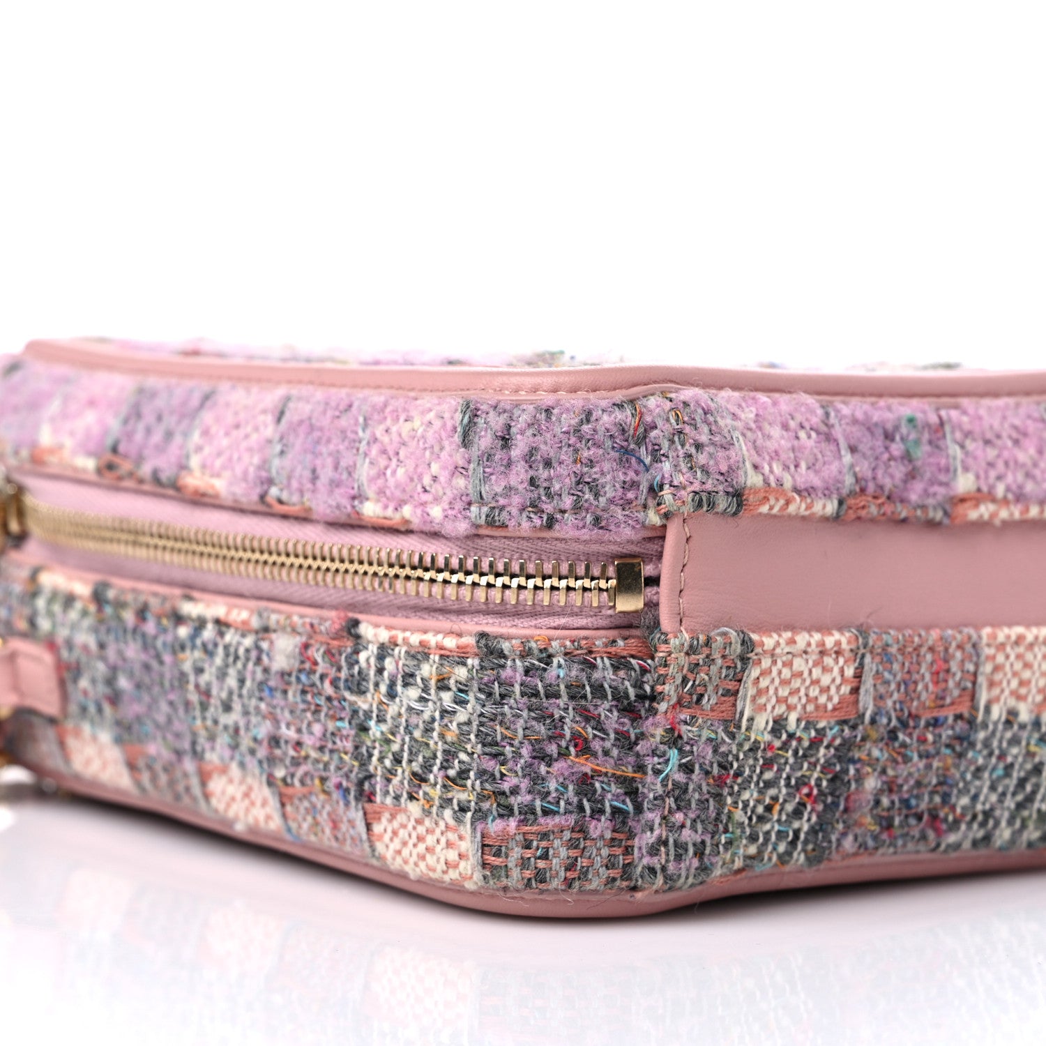 Chanel Tweed Quilted CC North South Filigree Vanity Case Pink 8 of 9