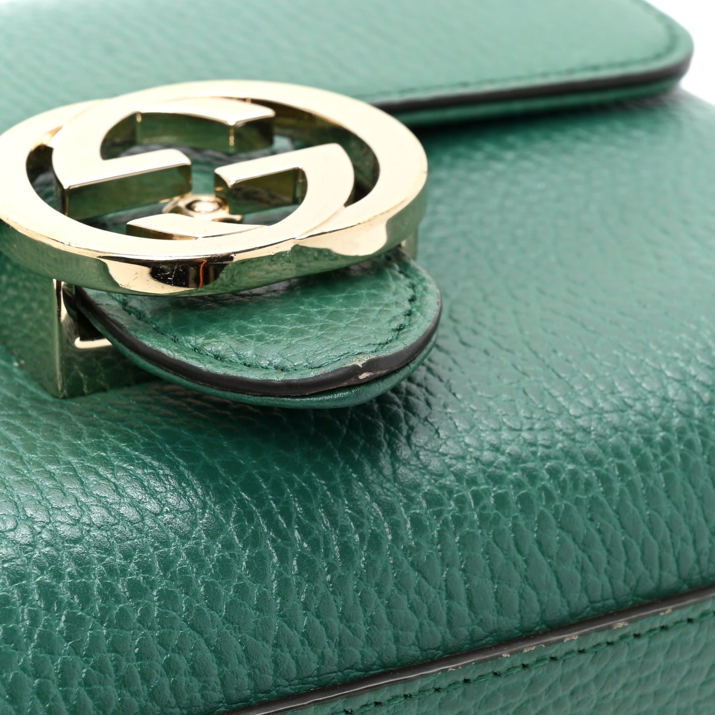 Dollar Calfskin Interlocking G Crossbody Bag Emerald