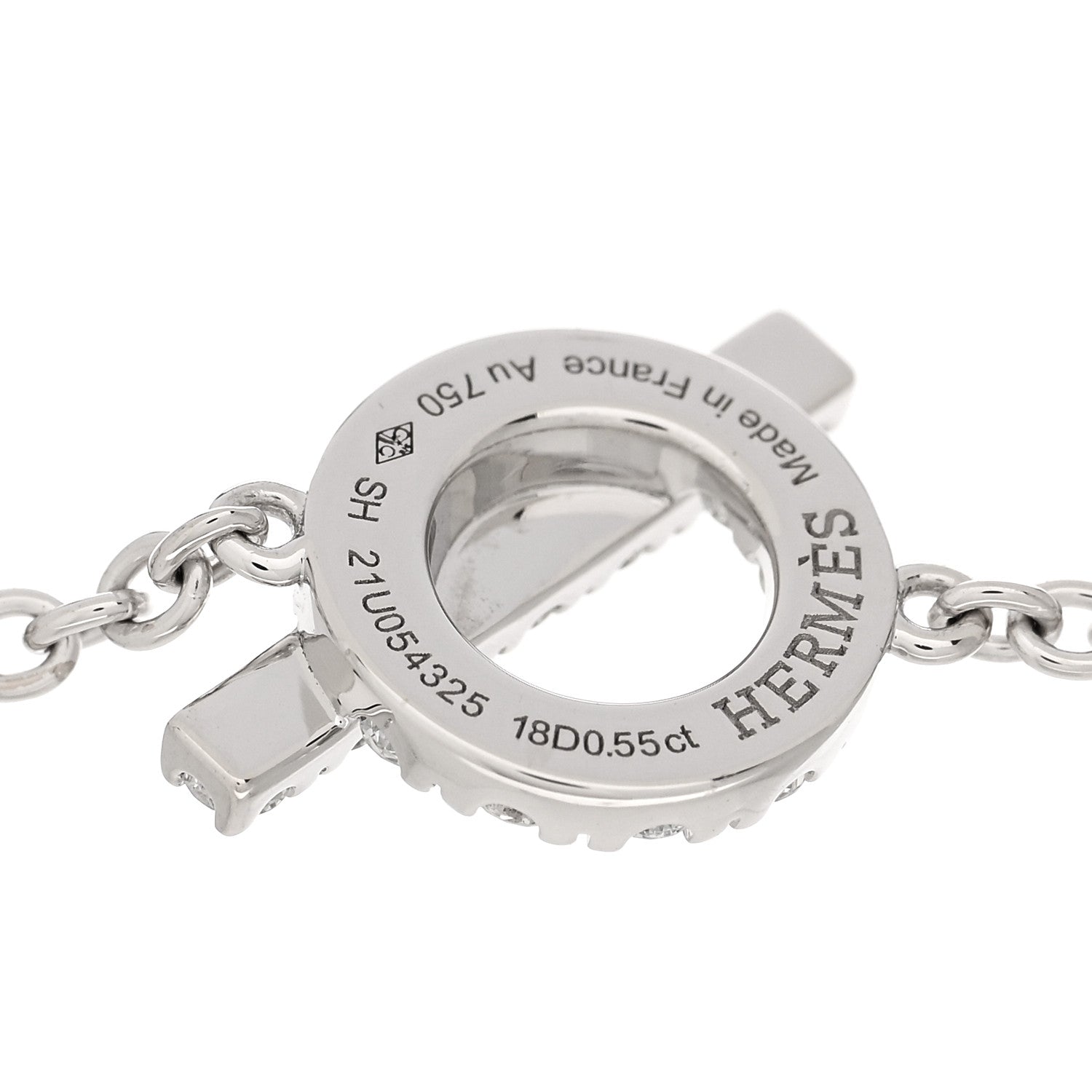 Hermes 18K White Gold Diamond Finesse Bracelet SH 3 of 4