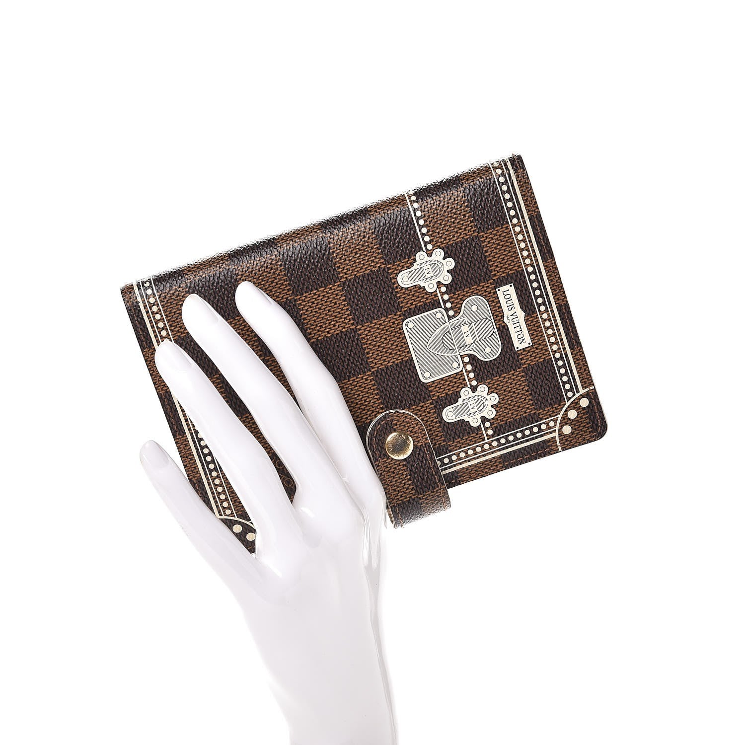 Louis Vuitton Damier Ebene Trunk Small Ring Agenda Cover White 2 of 9
