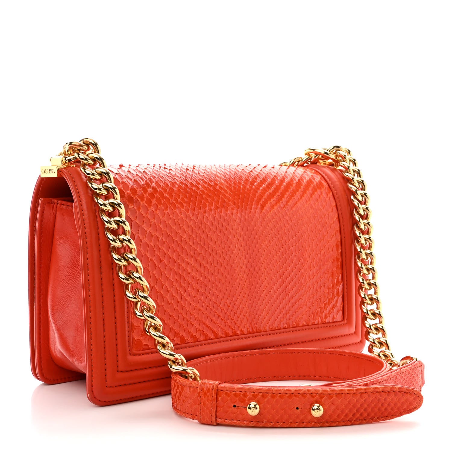 Chanel Snakeskin Medium Boy Flap Red 3 of 11