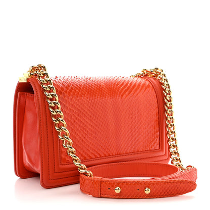 Chanel Snakeskin Medium Boy Flap Red 3 of 11