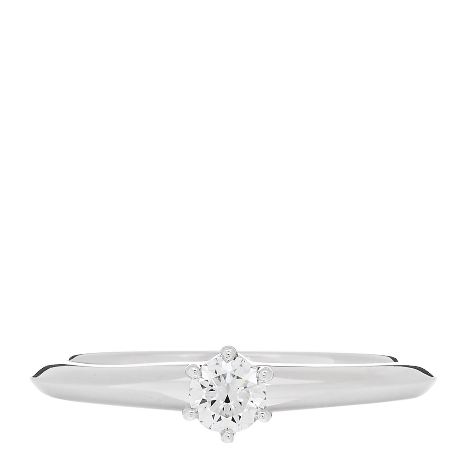 Tiffany Platinum Diamond .18ct Solitaire Engagement Ring 52 6 1 of 6