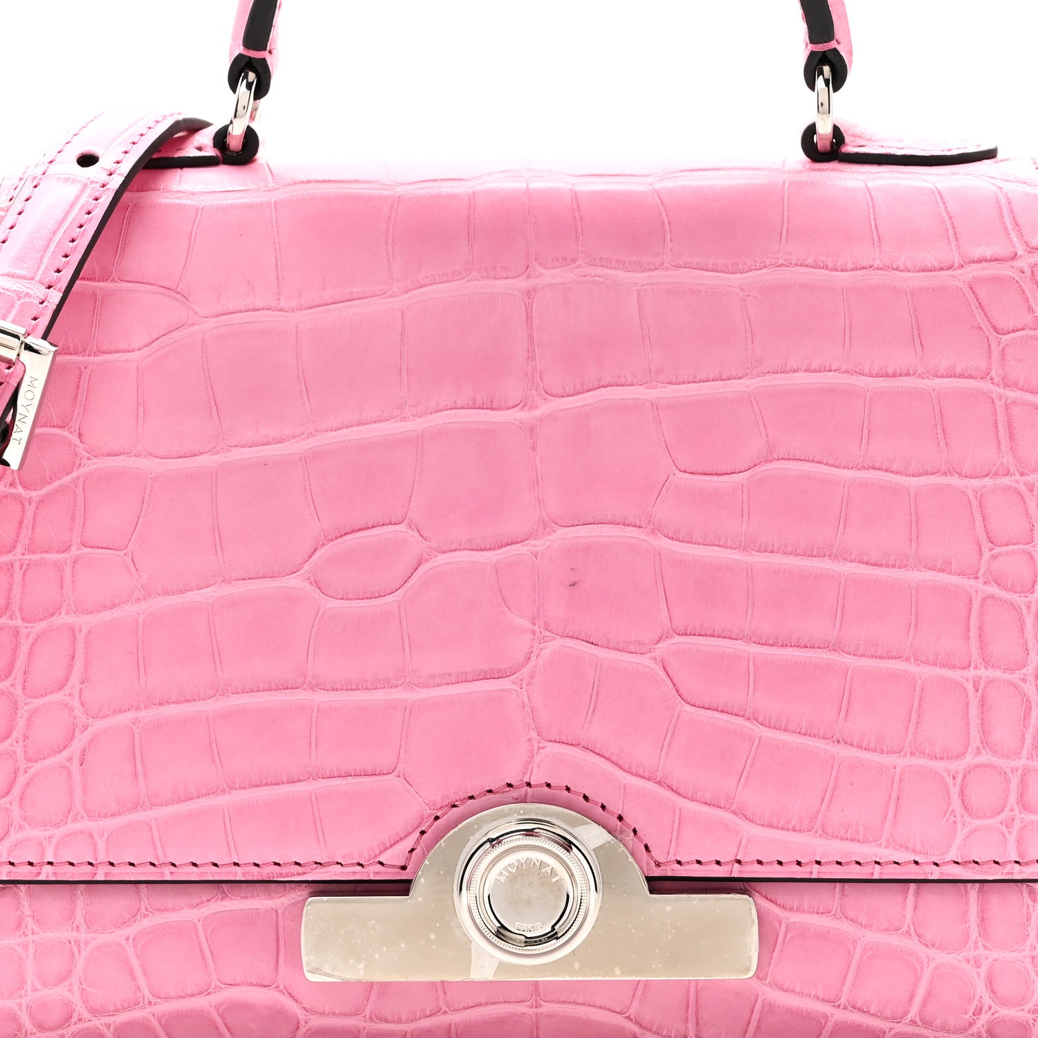Moynat Matte Crocodile Rejane BB Pink 7 of 9