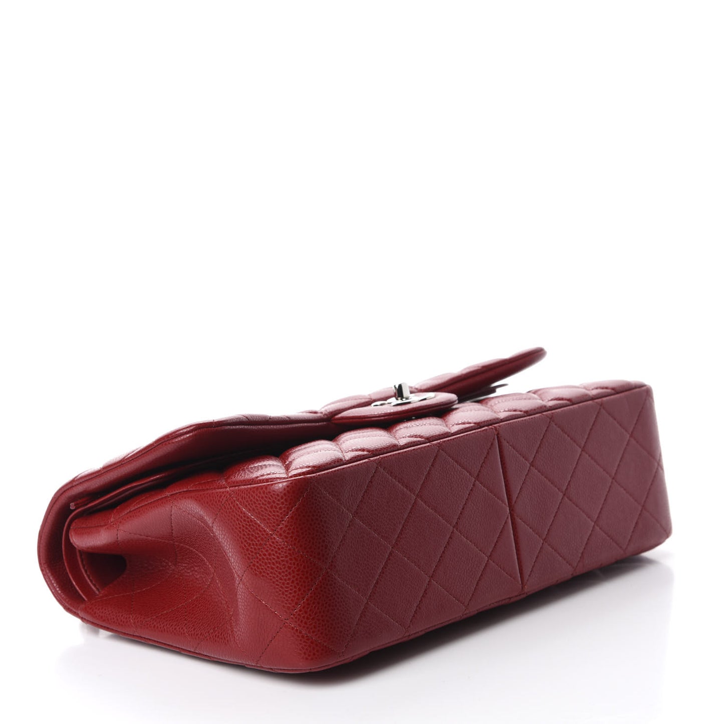 Caviar Quilted Jumbo Double Flap Red