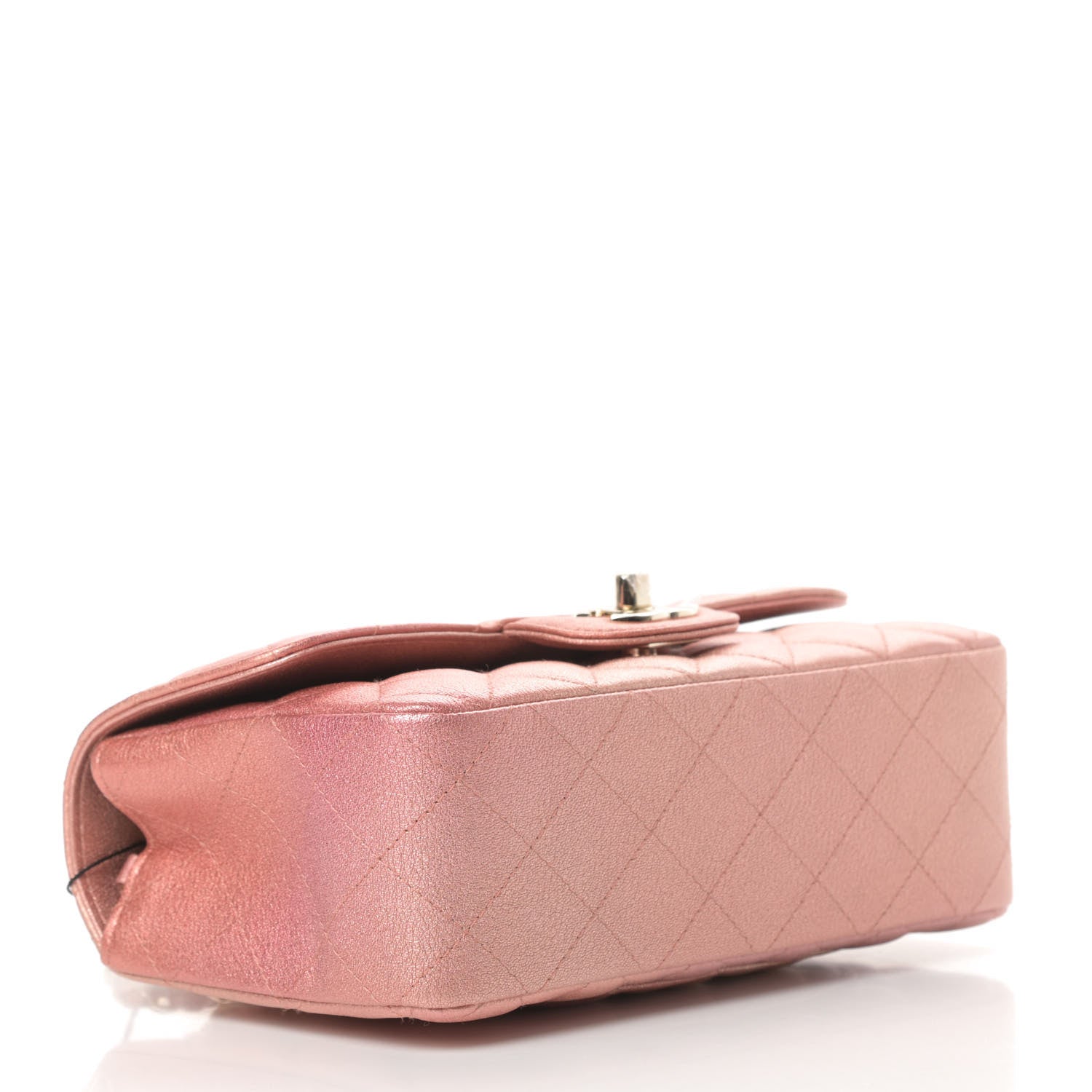Chanel Metallic Lambskin Quilted Ombre Mini Rectangular Flap Pink 4 of 10