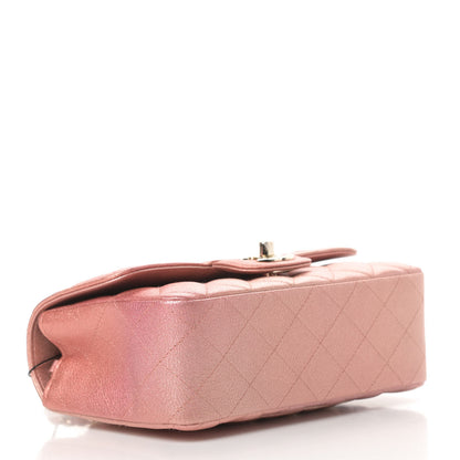 Chanel Metallic Lambskin Quilted Ombre Mini Rectangular Flap Pink 4 of 10