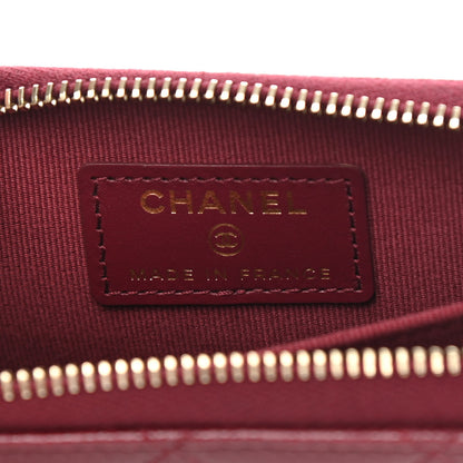 Chanel Caviar Quilted Zip Around Coin Purse Burgundy 6 of 7
