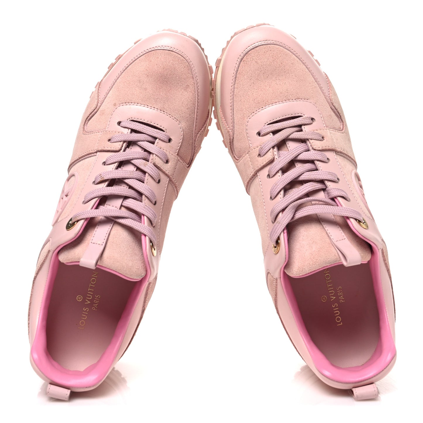 Suede Calfskin Run Away Sneakers 38.5 Pink