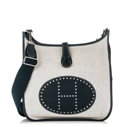 Hermes Toile Taurillon Clemence Evelyne III GM Bleu de Prusse 1 of 8