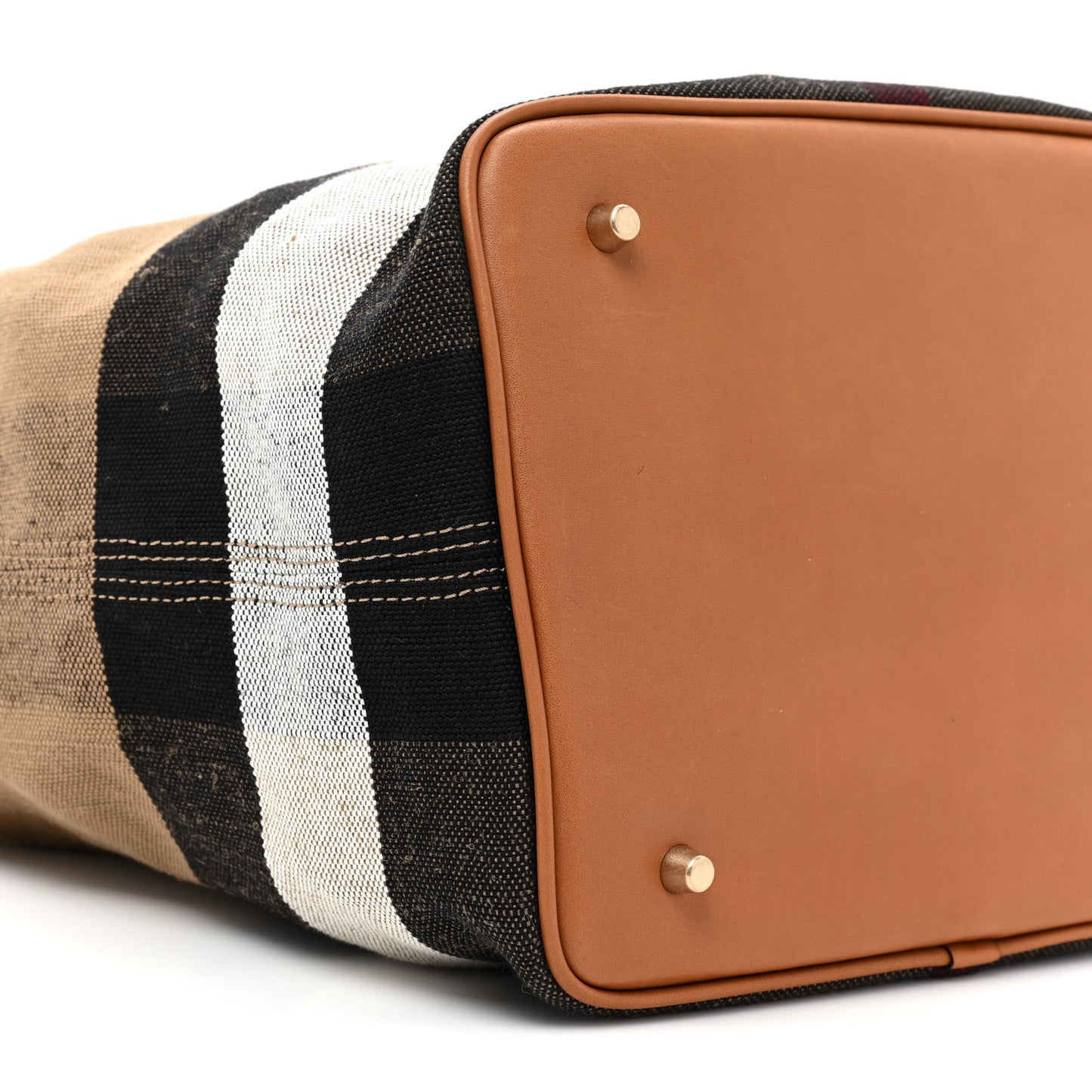Grainy Calfskin Canvas Mega Check Medium Ashby Tassel Hobo Saddle Brown