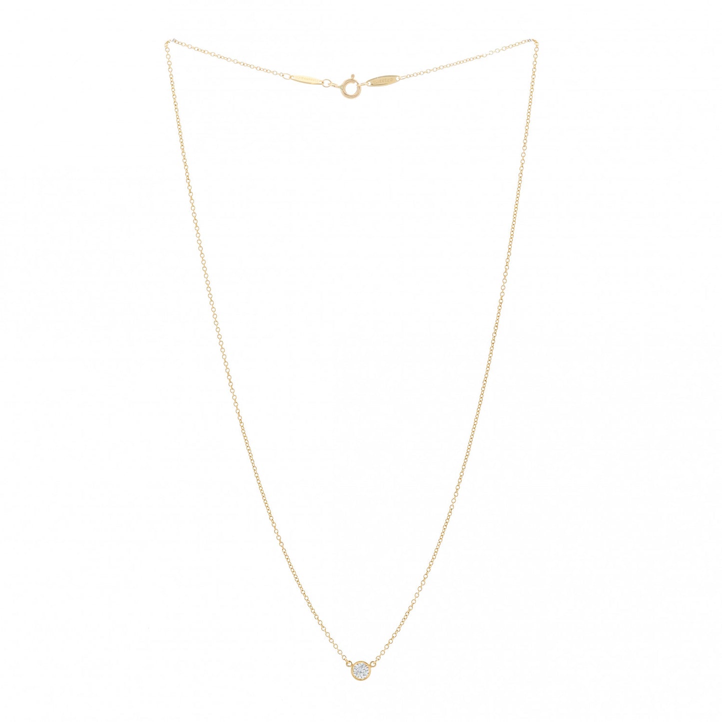 18K Yellow Gold Diamond .17ct Elsa Peretti Diamonds by the Yard Pendant Necklace