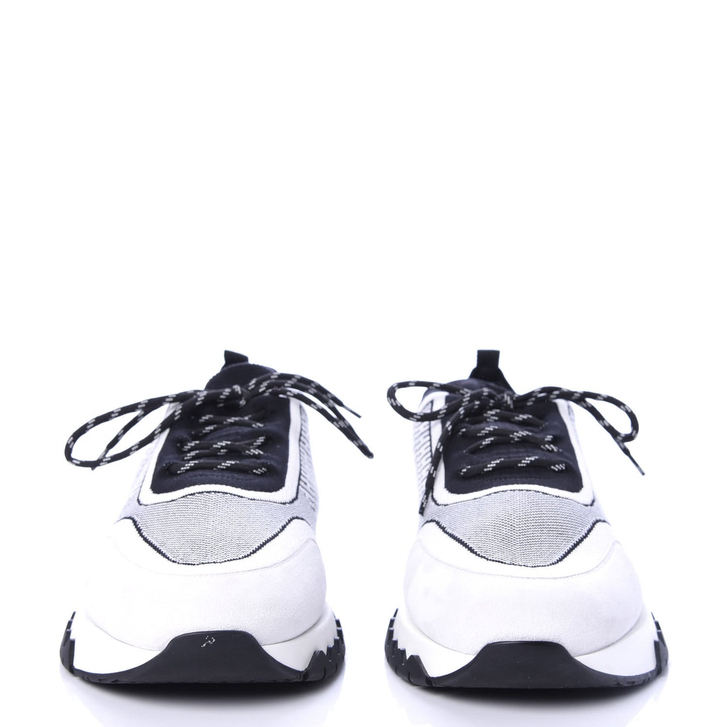 Knit Goatskin Mens Addict Sneakers 46 Black White