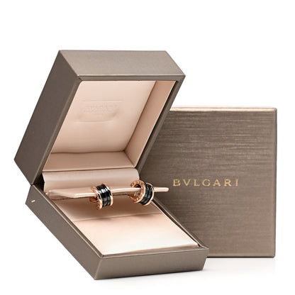 Bulgari 18K Rose Gold Black Ceramic B.Zero1 Hoop Earrings 7 of 7