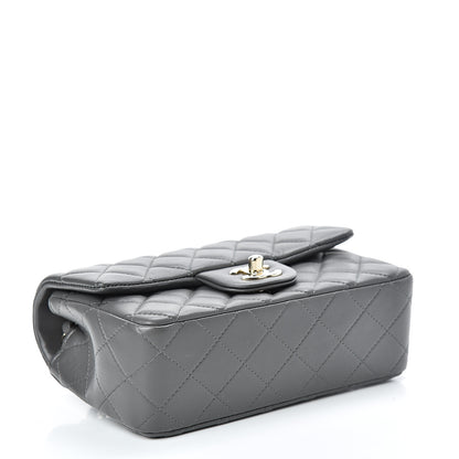 Chanel Lambskin Quilted Mini Rectangular Flap Grey 3 of 10