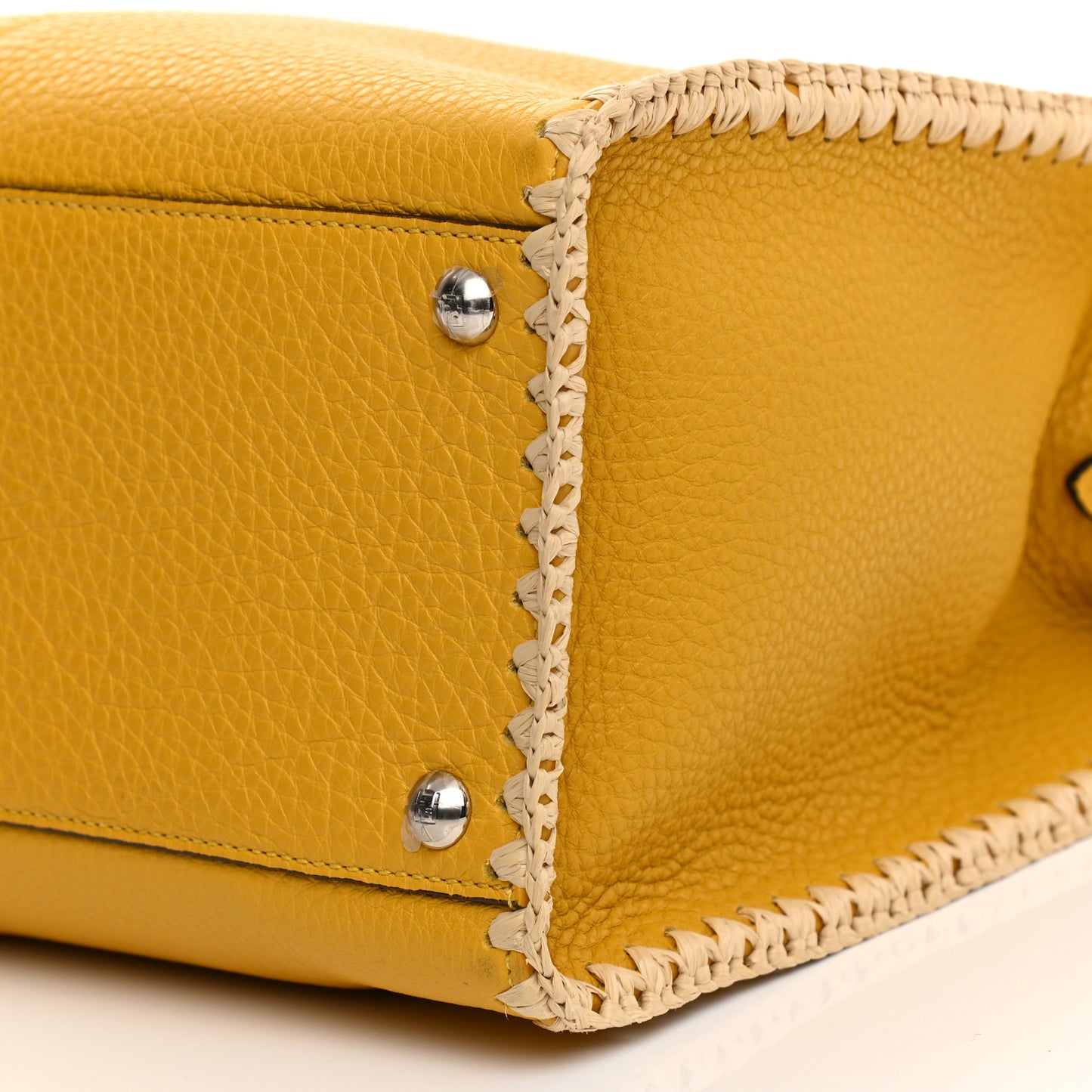 Cuoio Romano Selleria Raffia Bi-Color Woven Medium Peekaboo X-Lite Sunflower Paglia