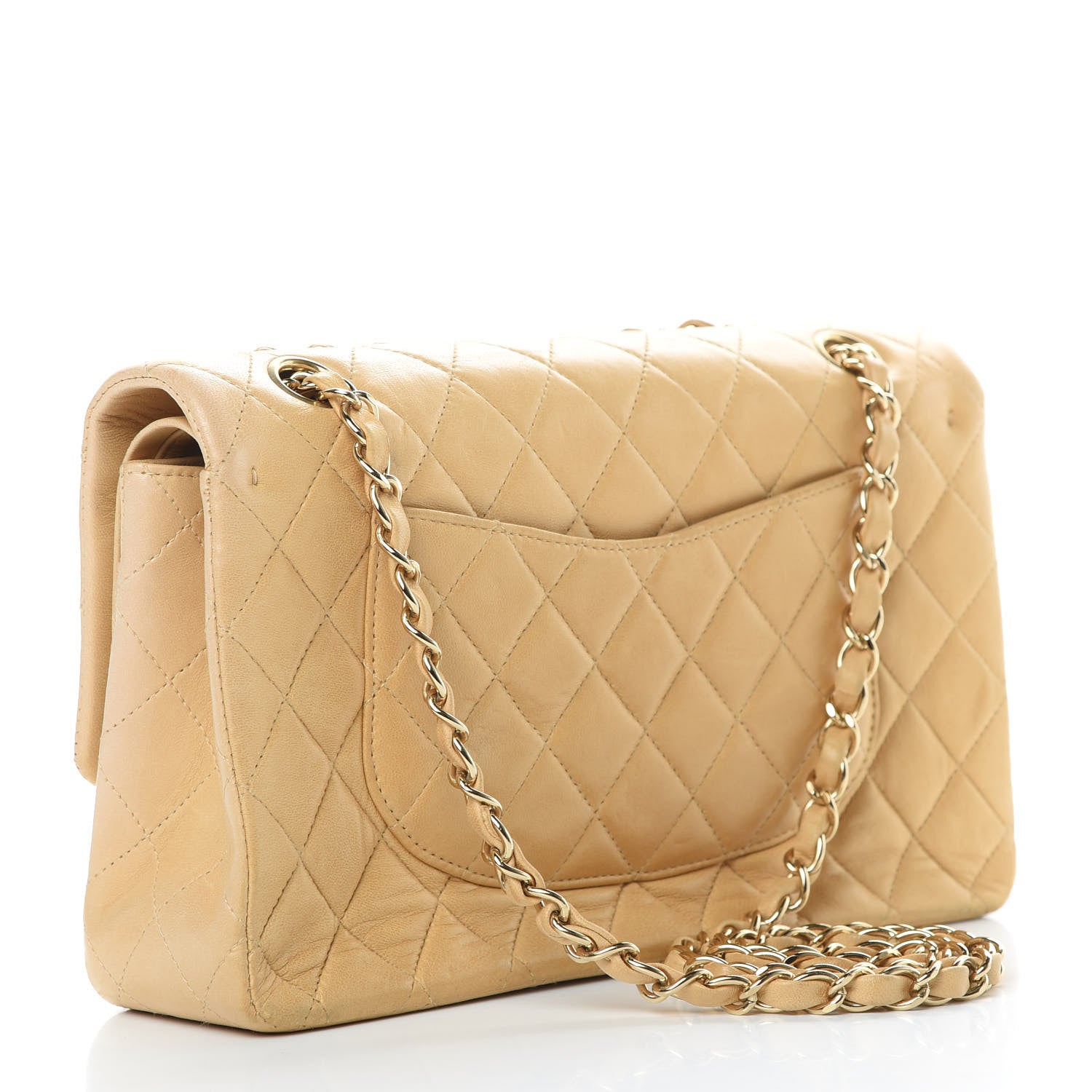 Chanel Lambskin Quilted Medium Double Flap Beige 3 of 18