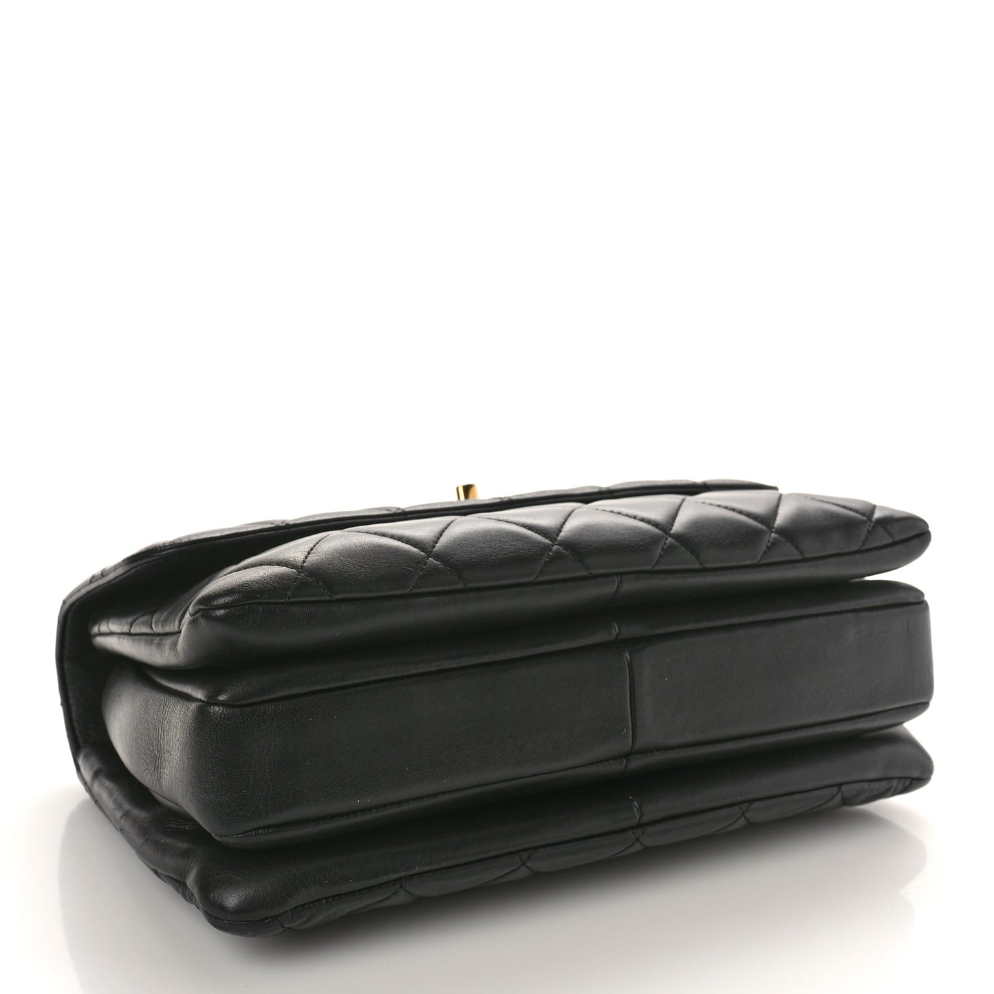 Lambskin Quilted Medium Trendy CC Flap Dual Handle Bag Black