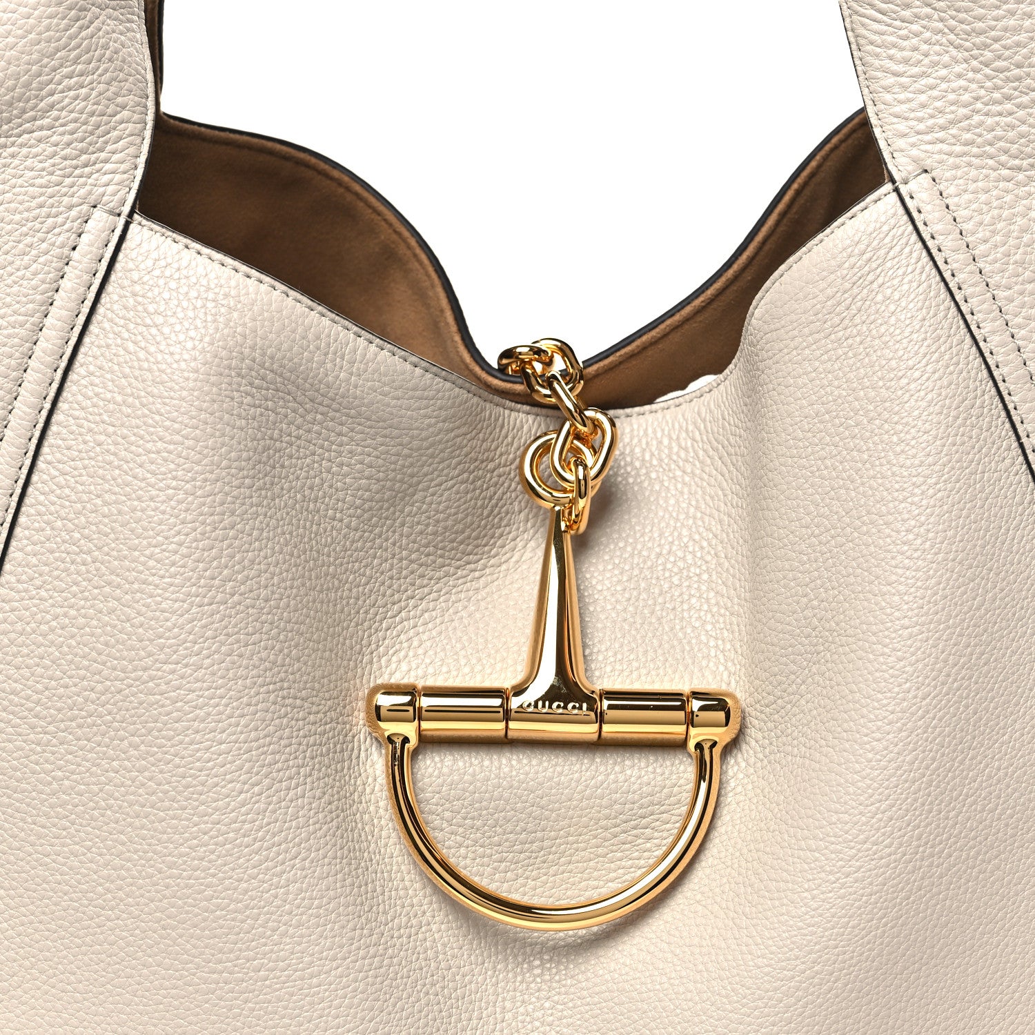 Gucci Grained Calfskin Softbit Maxi Shoulder Bag Taupe 8 of 10