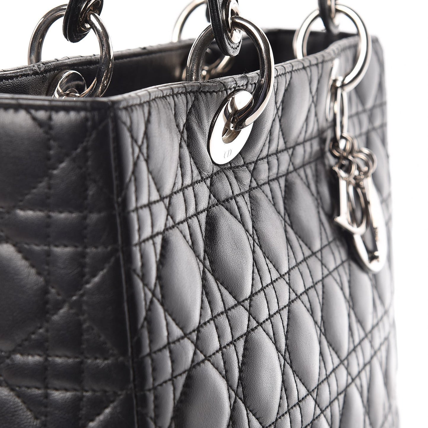 Lambskin Cannage Large Lady Dior Black