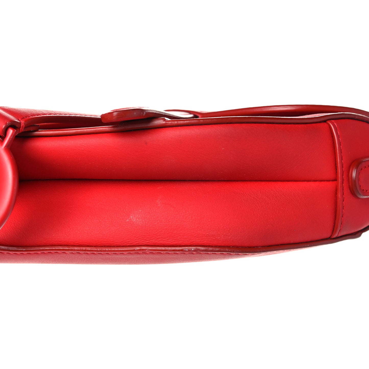 Ultra Matte Calfskin Mini Saddle Bag Red