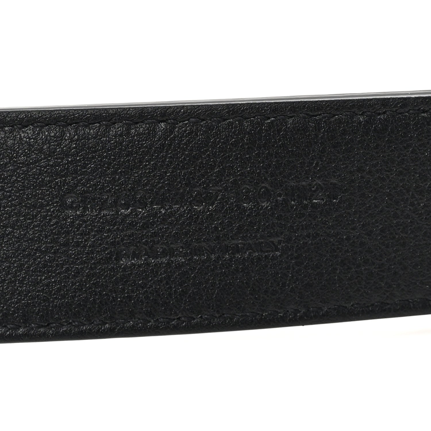 Saint Laurent Grained Calfskin Monogram Cassandre Square Buckle Belt 80 32 Black 4 of 5