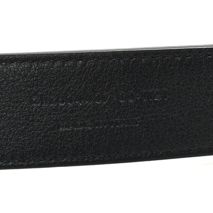 Saint Laurent Grained Calfskin Monogram Cassandre Square Buckle Belt 80 32 Black 4 of 5
