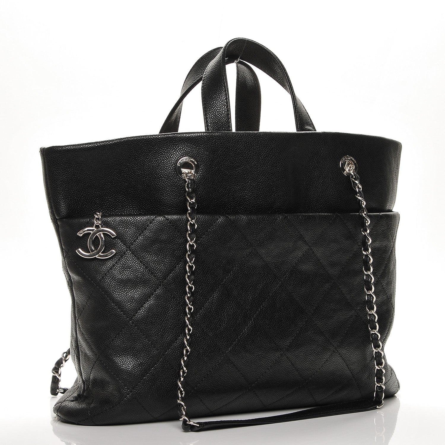 Chanel Caviar Quilted Large CC Tote Black 3 of 8