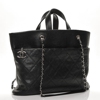 Chanel Caviar Quilted Large CC Tote Black 3 of 8
