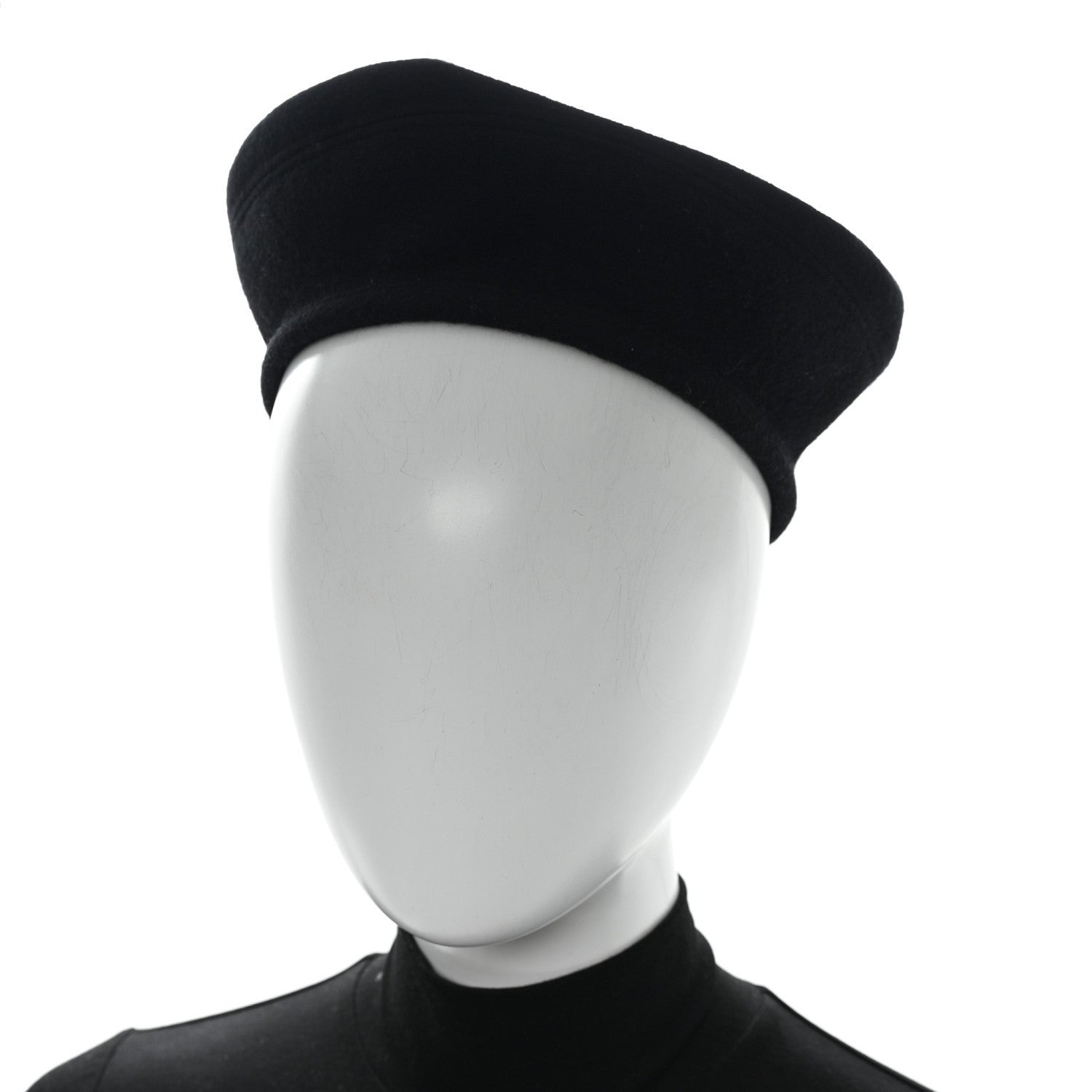 Hermes Wool Cashmere Saint Honore Drap Beret 56 Black 2 of 9