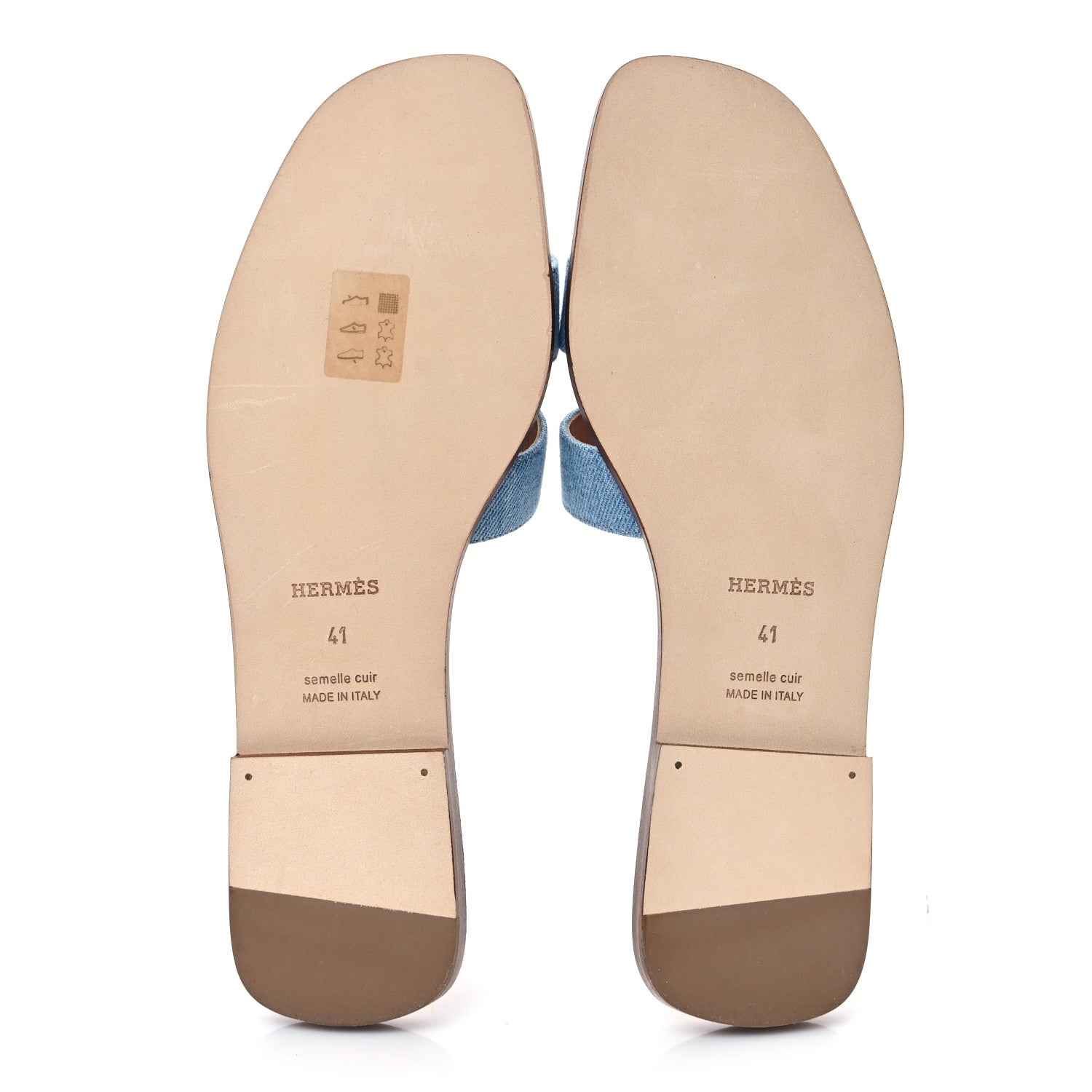 Hermes Denim Canvas Oran Sandals 41 Bleu Clair 5 of 9