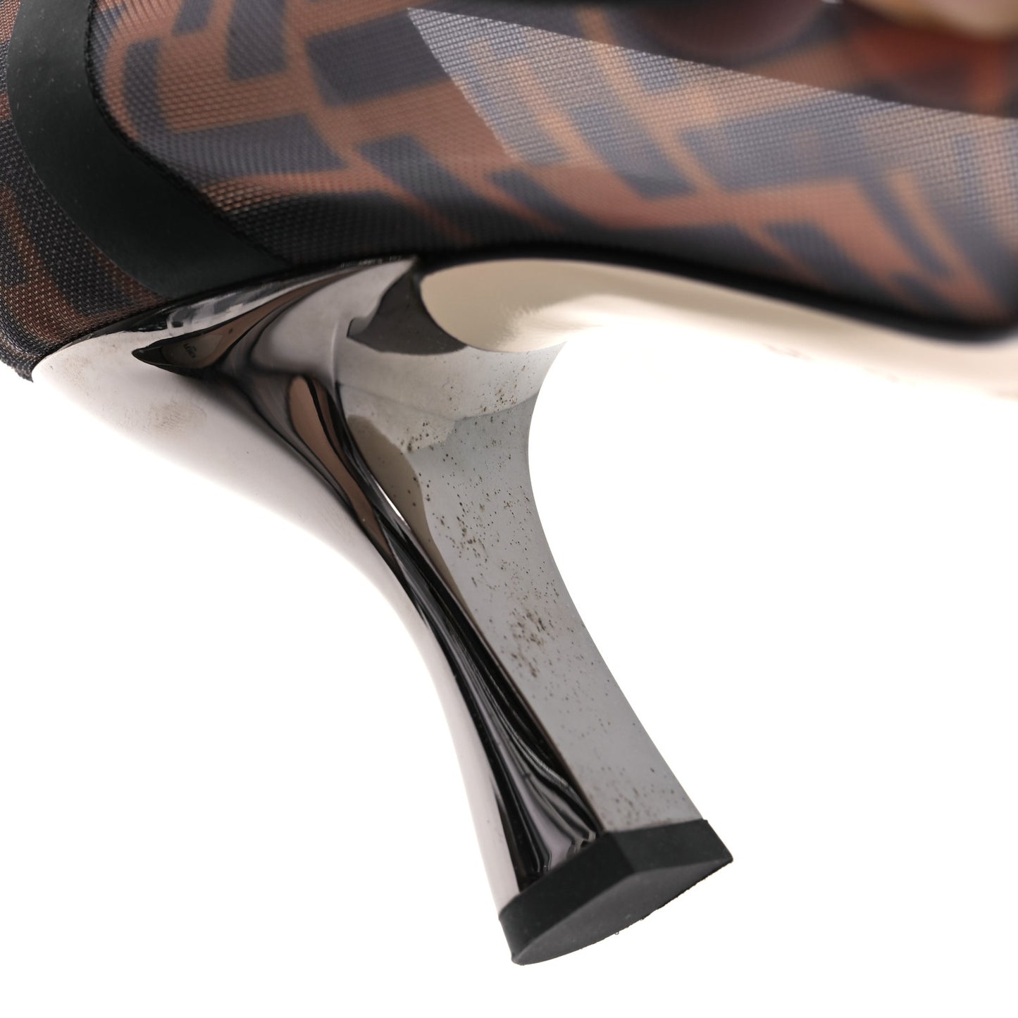 Technical Mesh Vitello Gommato FF Colibri 85mm Pumps 40 Tobacco Moro Black