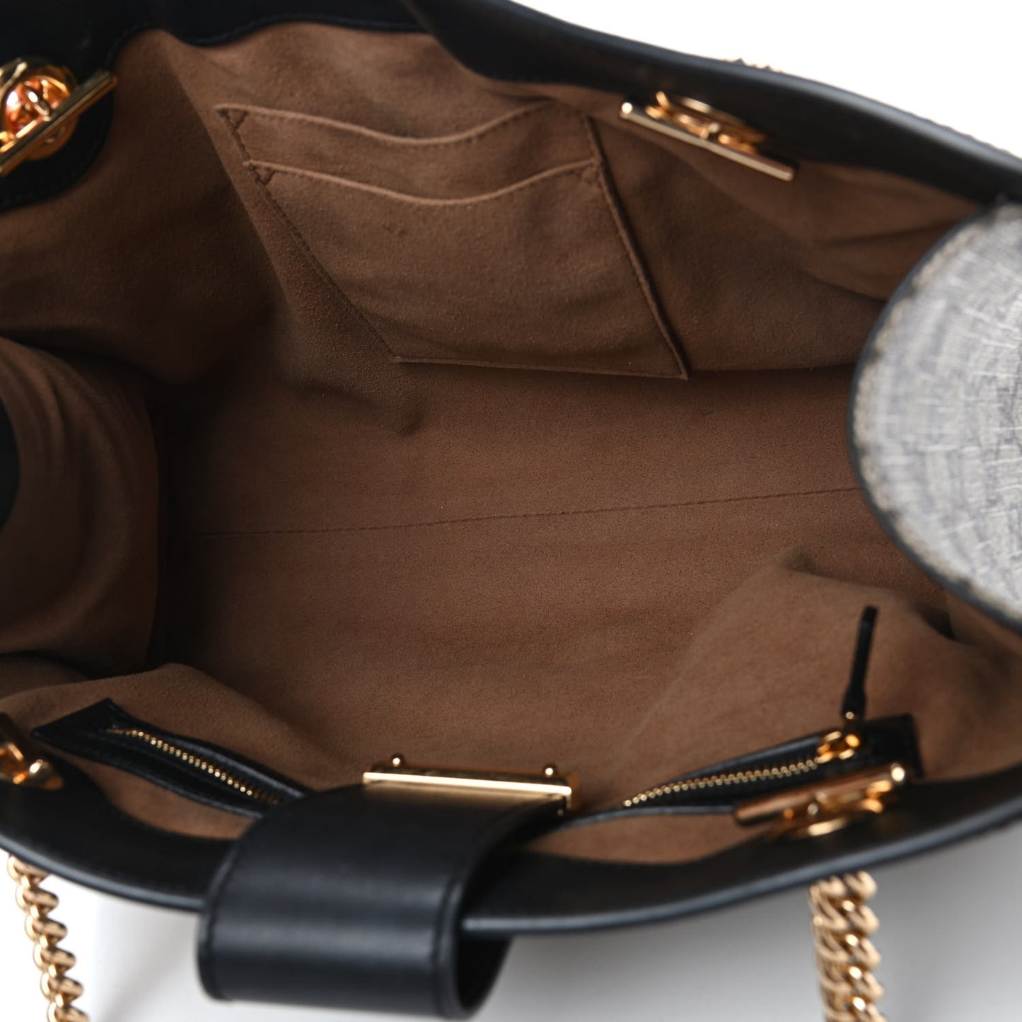 GG Supreme Monogram Medium Padlock Tote Black