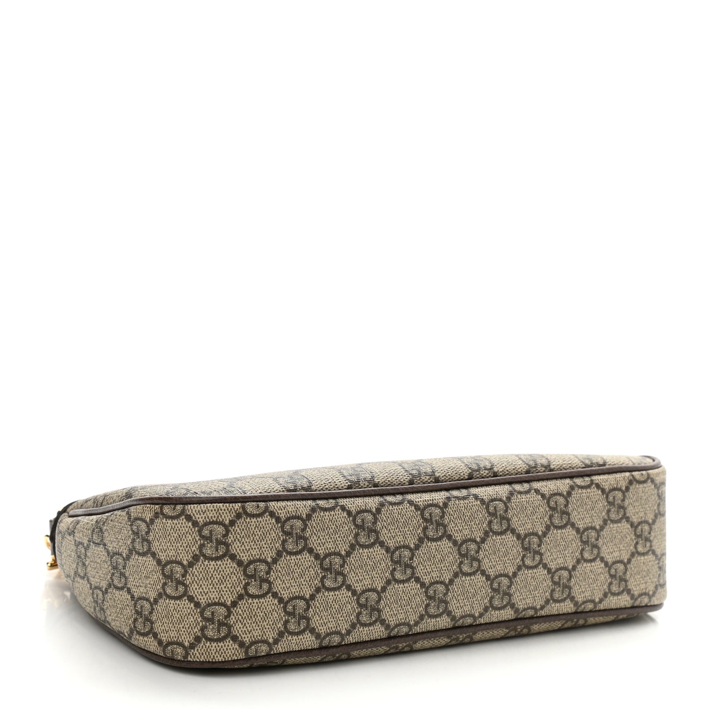 GG Supreme Monogram Textured Dollar Calfskin Web Small Ophidia GG Handbag Beige Ebony New Acero