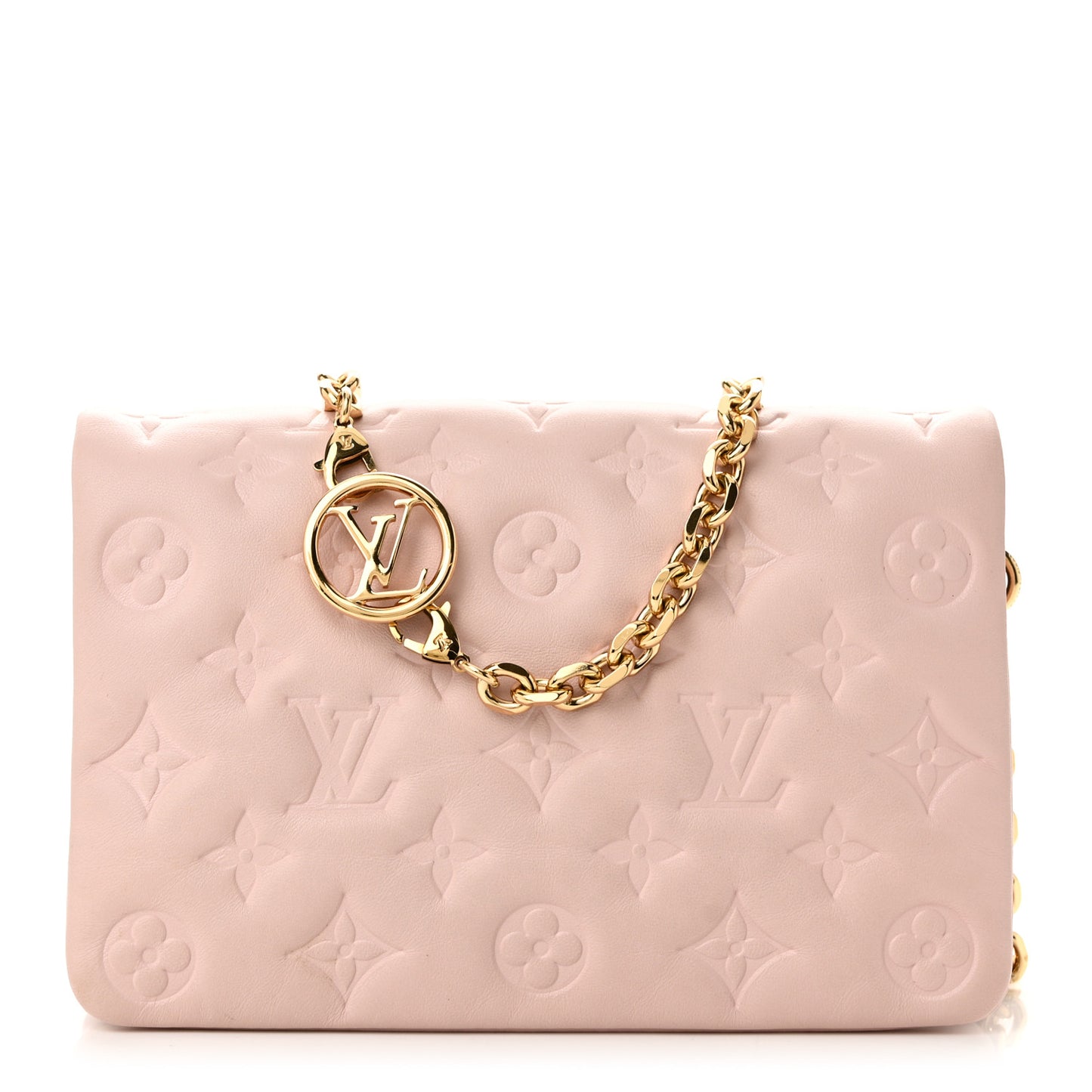 Lambskin Embossed Monogram Pochette Coussin Rose