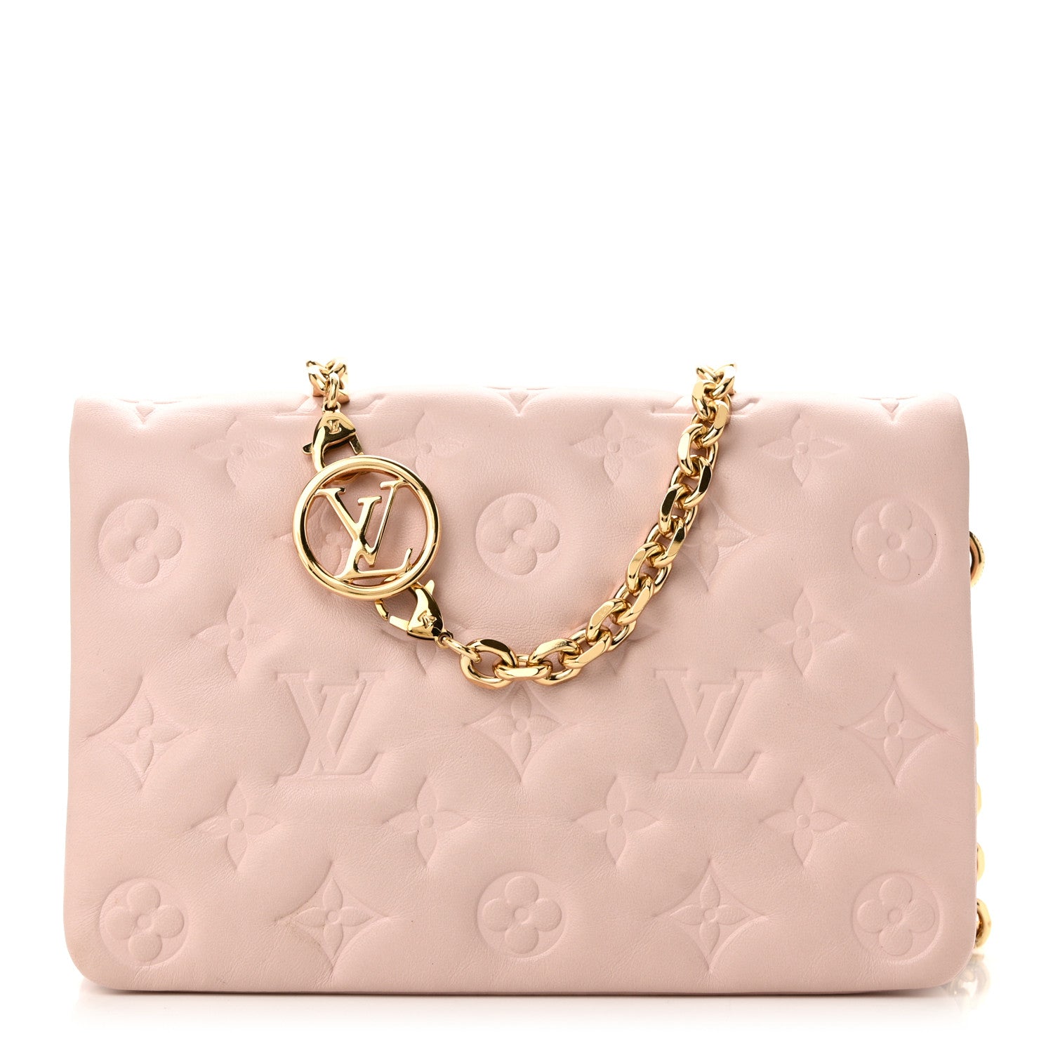 Louis Vuitton Lambskin Embossed Monogram Pochette Coussin Rose 1 of 9