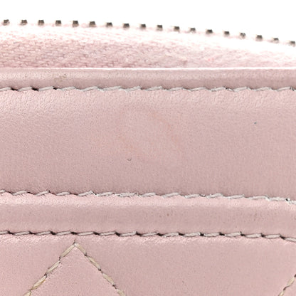 Chanel Lambskin Quilted Twist Lock CC Zip Around Wallet Pink 14 of 14