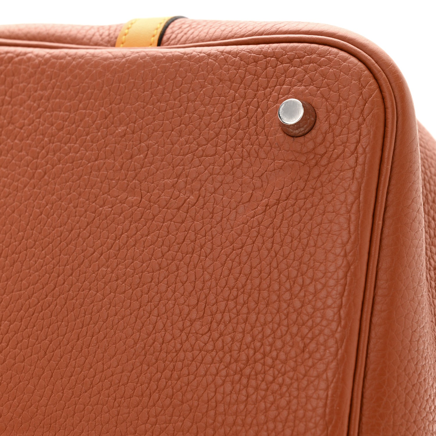 Hermes Taurillon Clemence Swift Eclat Picotin Lock 22 MM Cuivre Jaune D'or 11 of 13